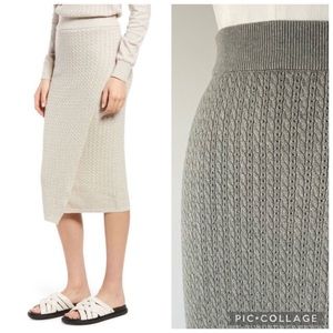 W26.27 Current Air Womens Pointelle Cable Knit
Midi Sweater Skirt